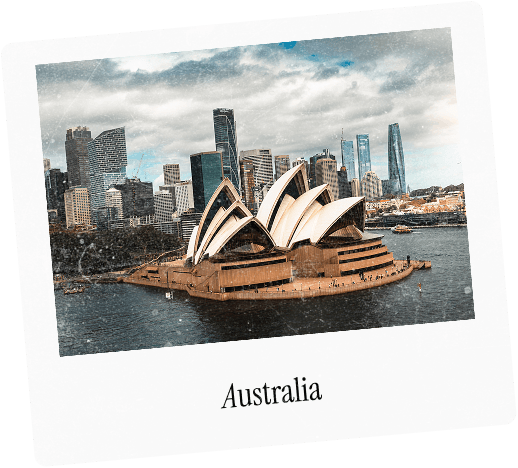 A polaroid captioned Australia