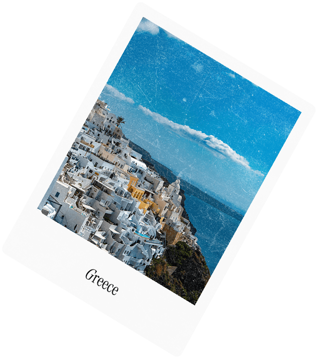 A polaroid captioned Greece