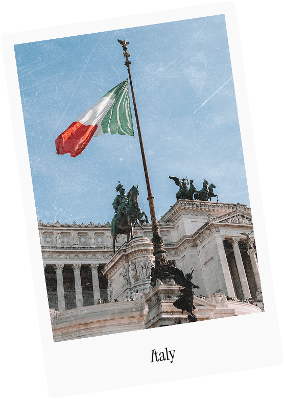 A polaroid captioned Italy