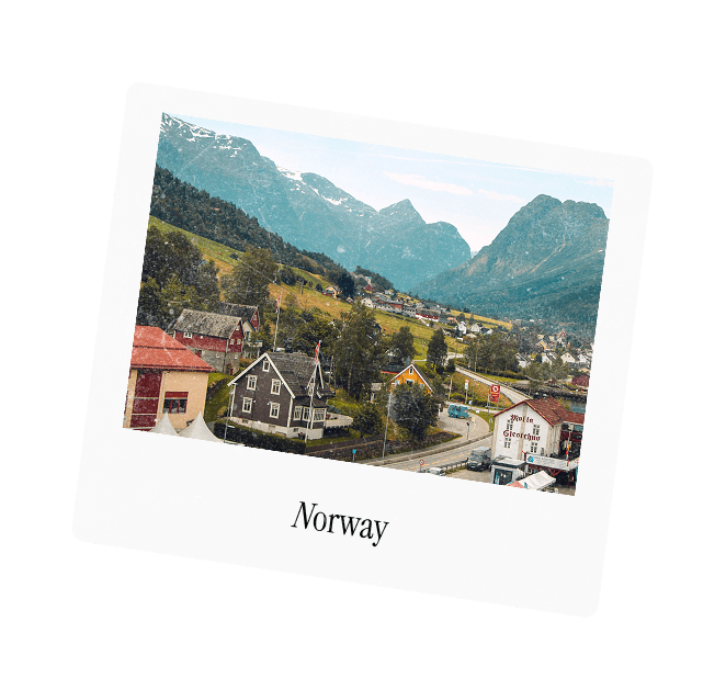 A polaroid captioned Norway