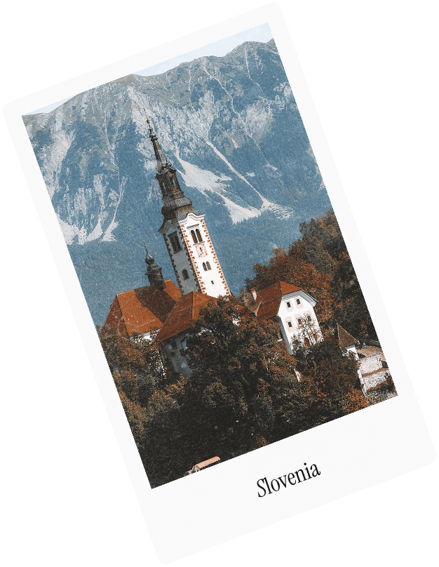 A polaroid captioned Slovenia
