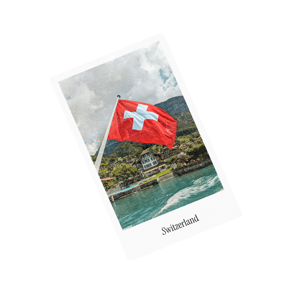 A polaroid captioned Switzerland